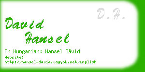 david hansel business card